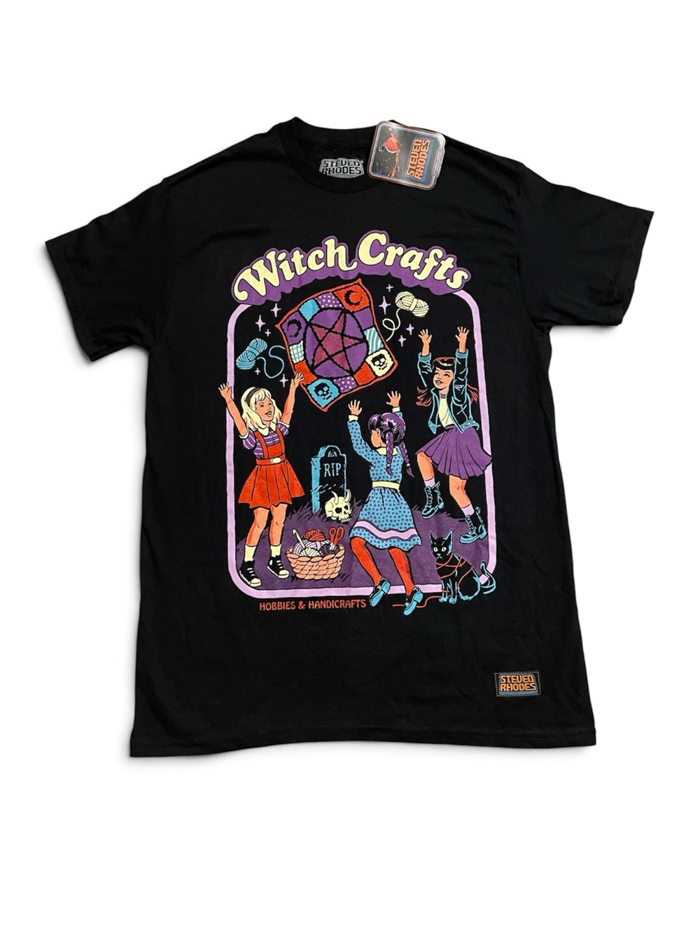 NWT Steven Rhodes "Witch Crafts" Graphic Tee – Retro Spooky Black T-Shirt